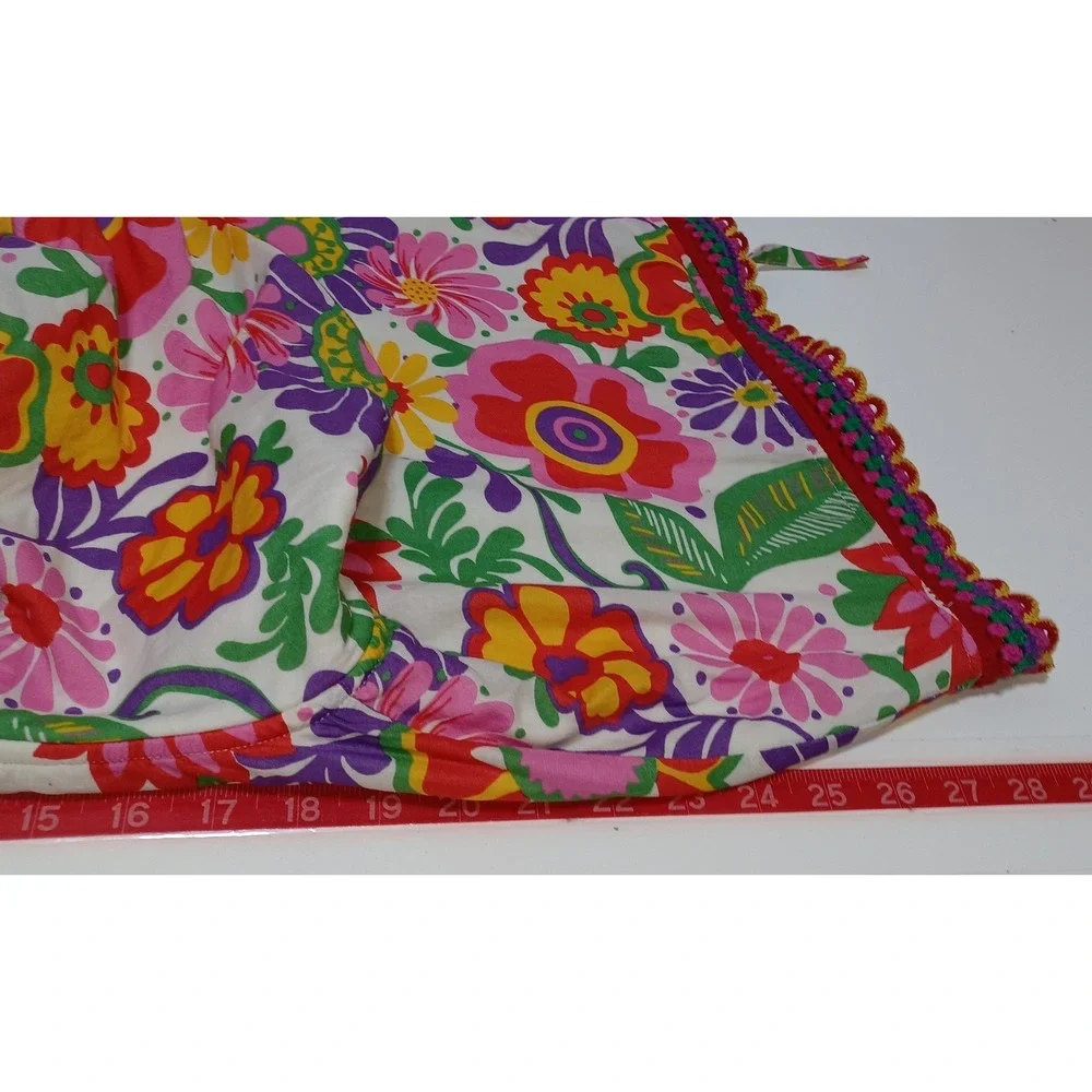 Mini Boden Girls Floral Hooded Swim Poncho OS Terry Crochet Boho Beach Coverup
